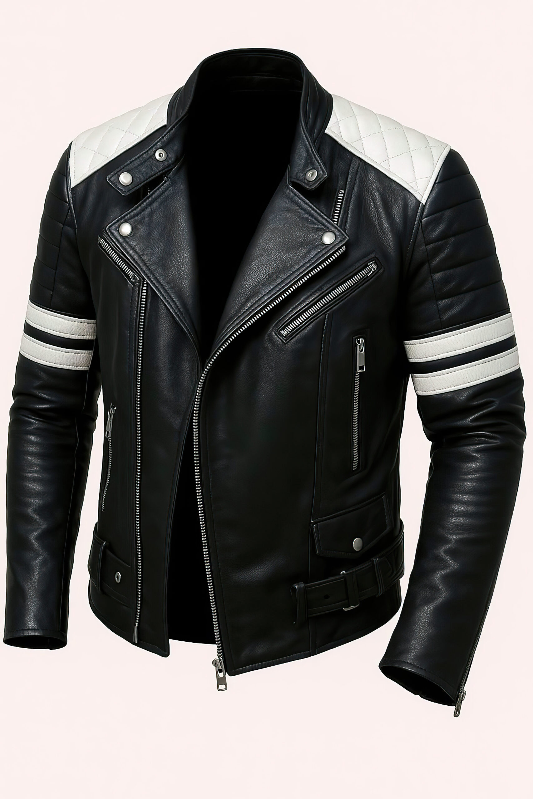 Genuine Leather Moto Racer Jacket - Image 1